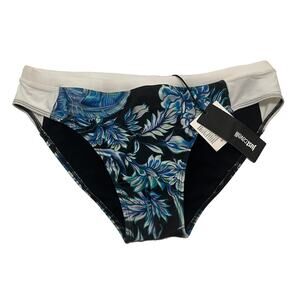 6-57 ROBERT CAVALLI Men's Speedo Floral Blue/Black/White XL